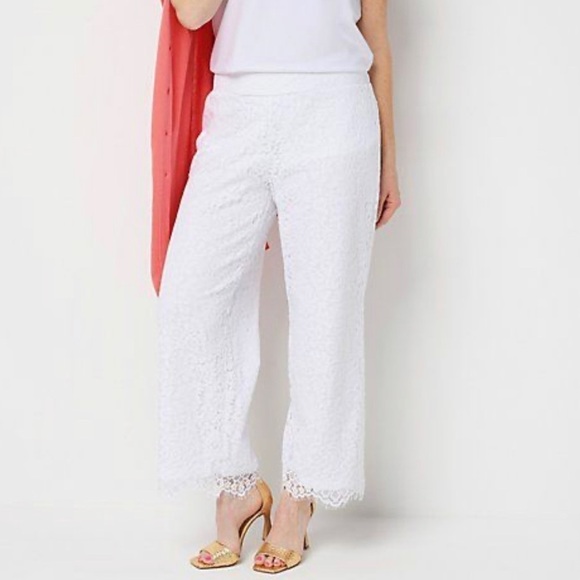 Isaac Mizrahi - White Lace Pants - Picture 1 of 14